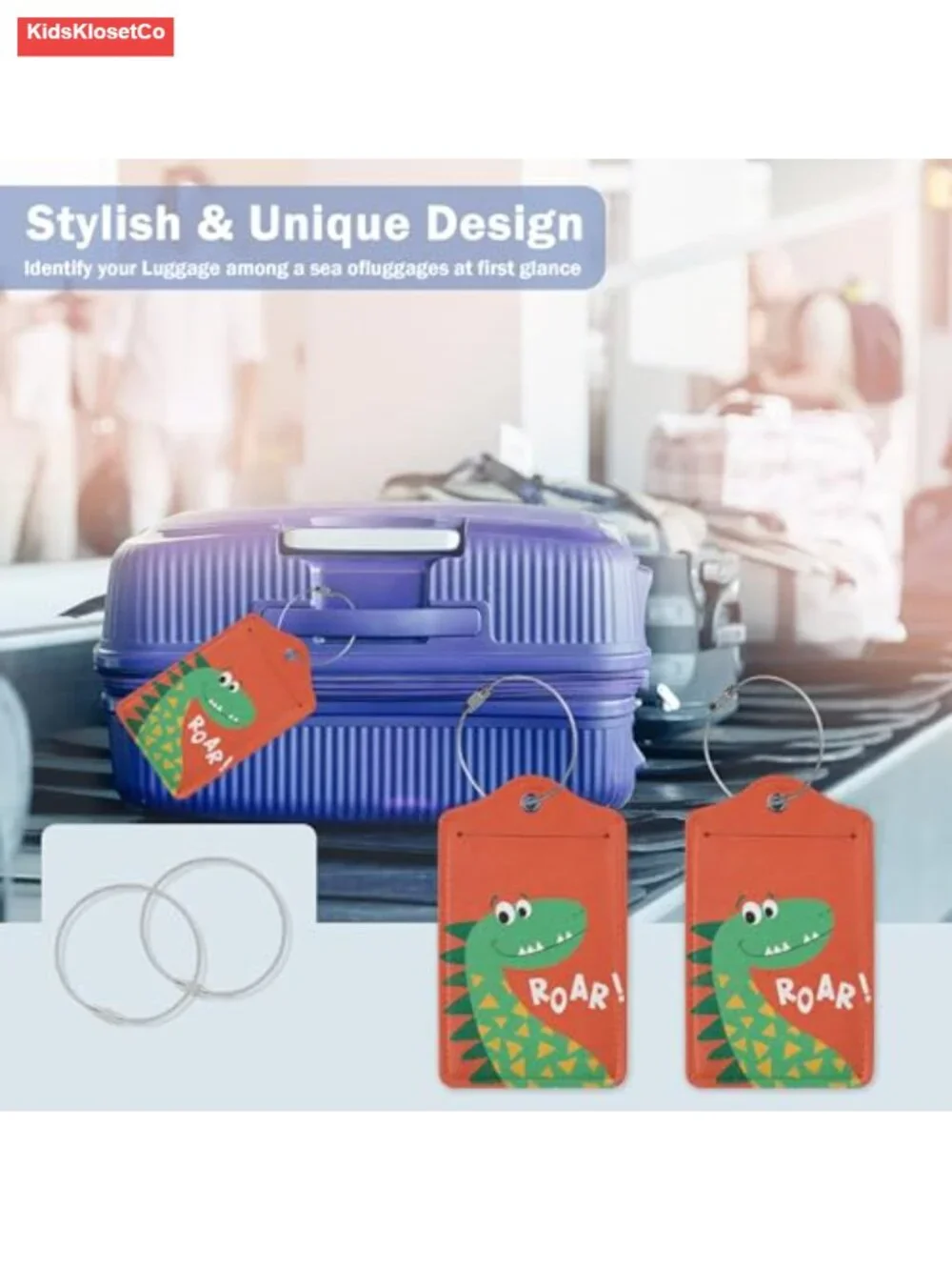 2 Pack Leather Suitcase Tags with Privacy Cover and Steel Loop for Travel